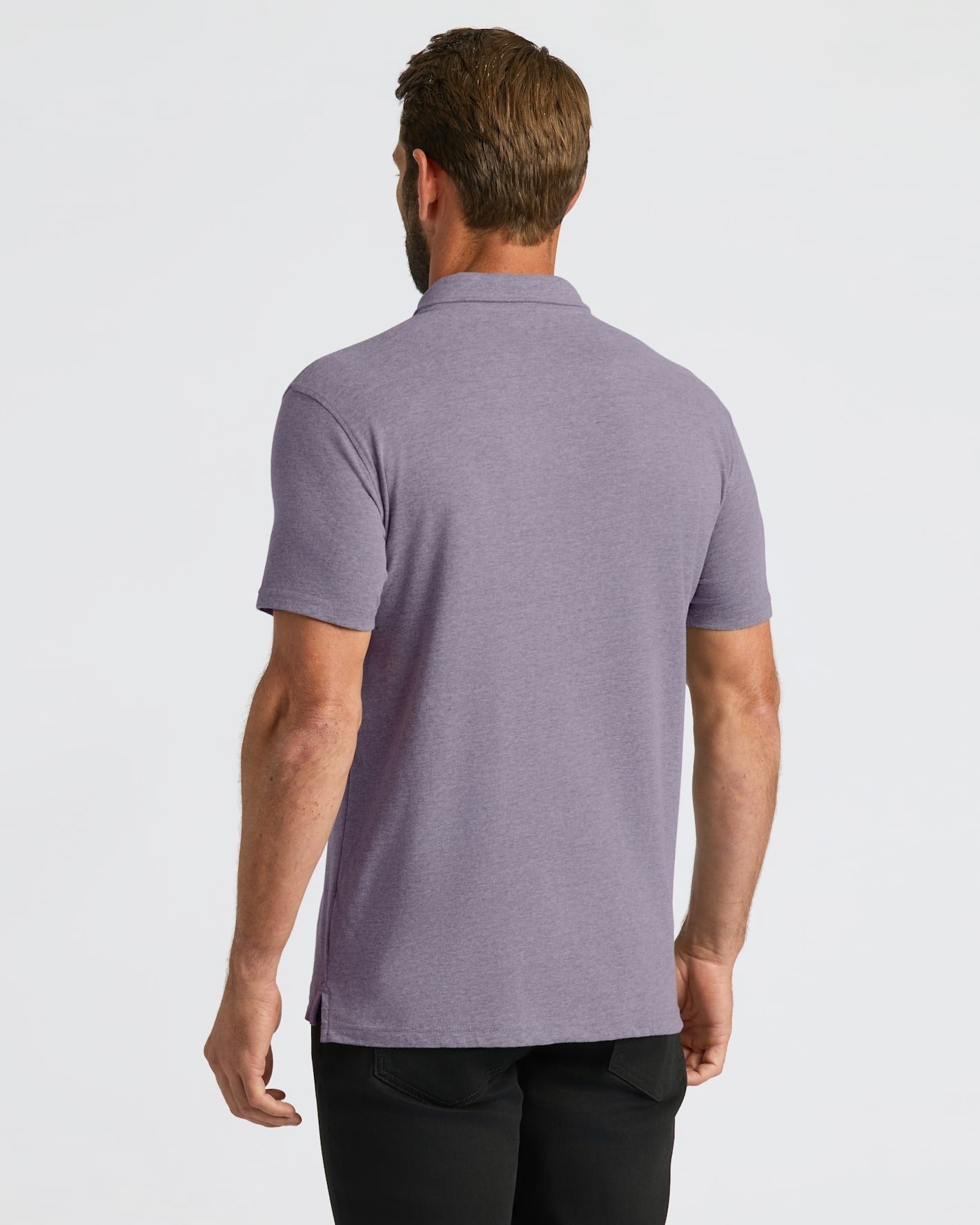 Dark Heather Amethyst Short Sleeve Polo