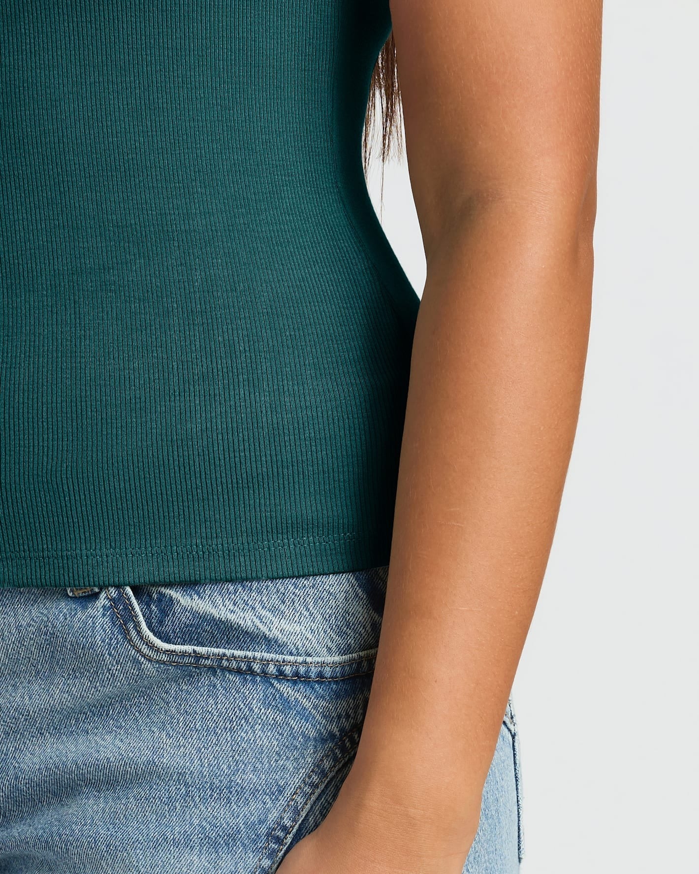 Womens Ribbed U-Neck Tee 3-Pack