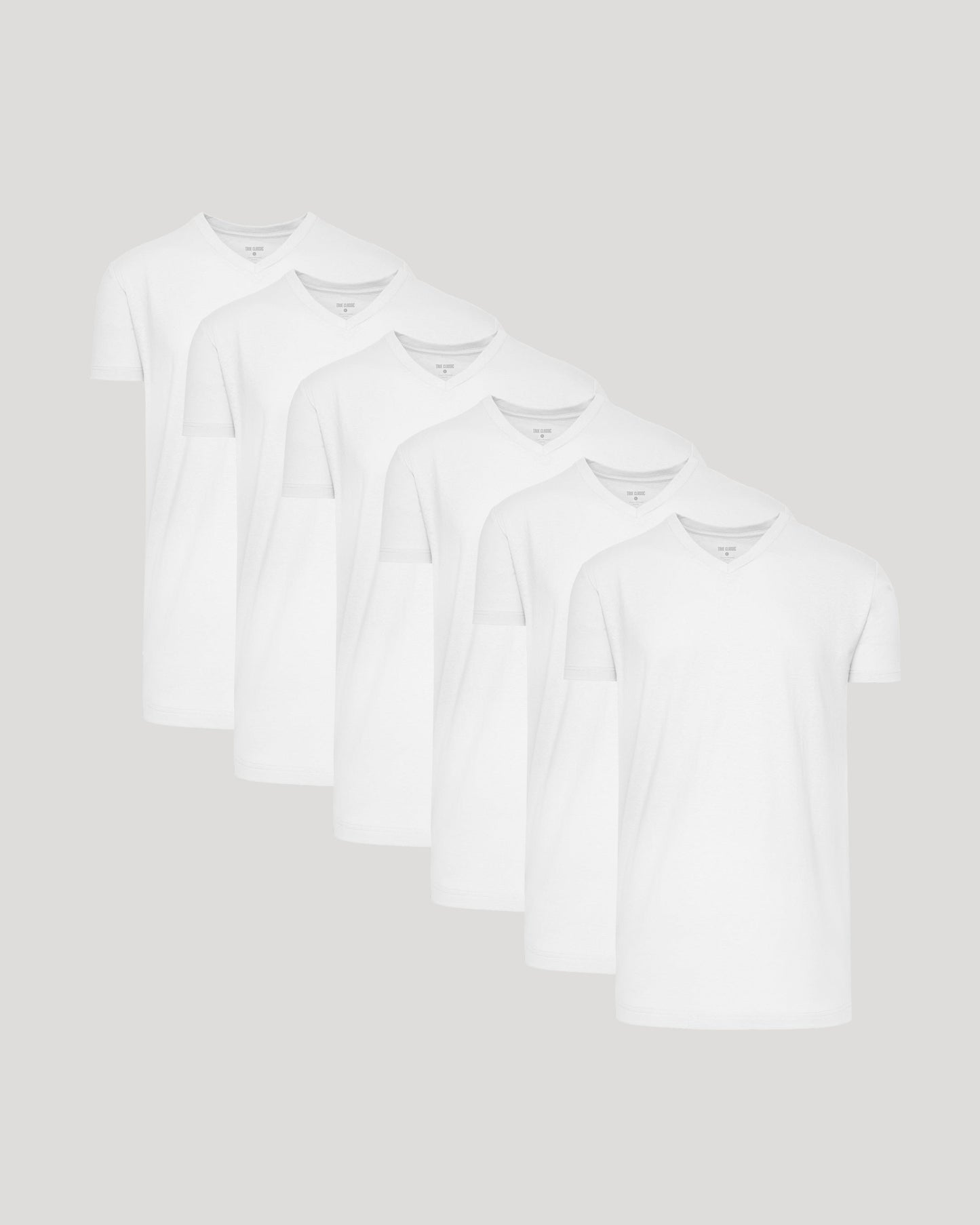 White Short Sleeve Tall Classic V-Neck 6-Pack
