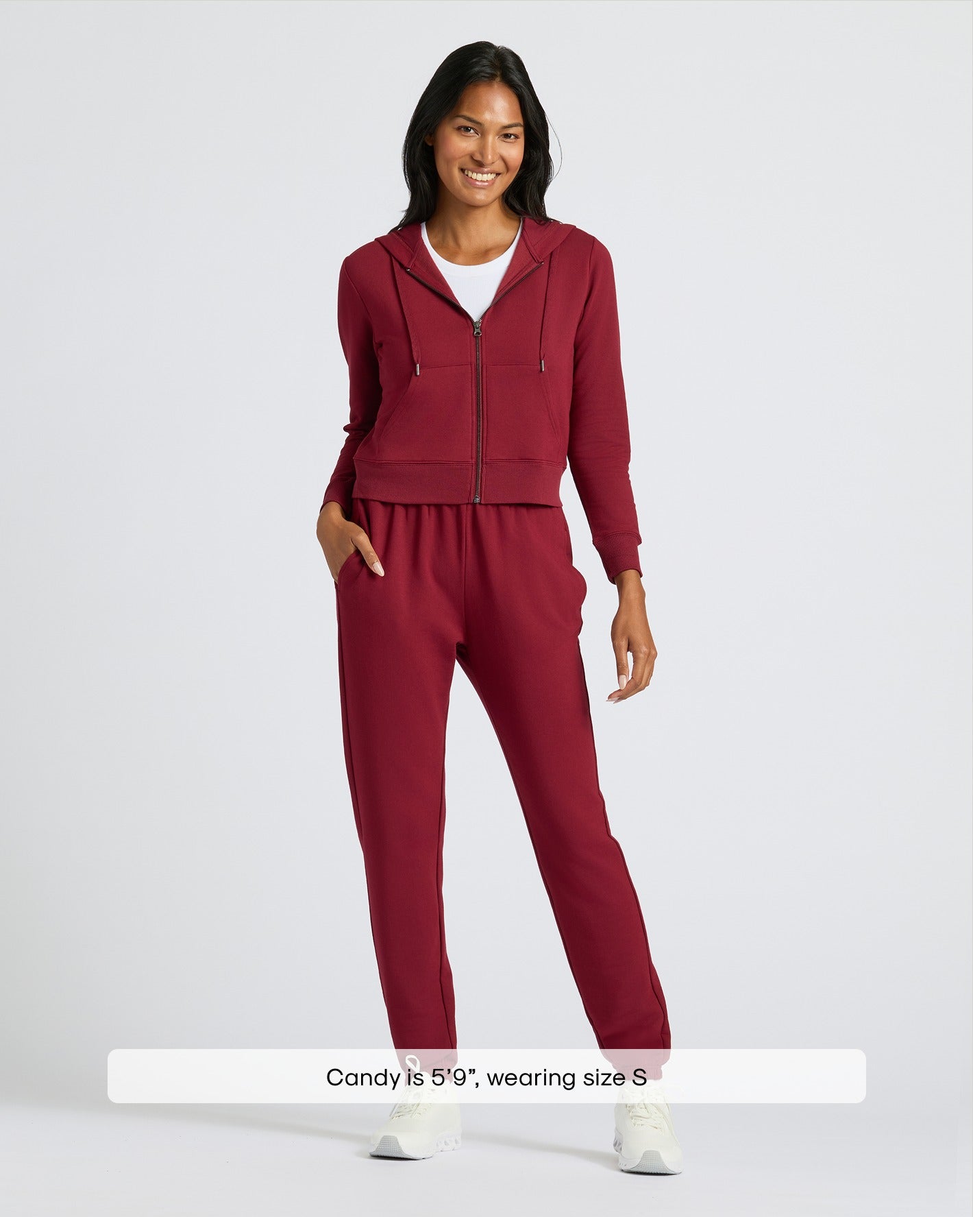 Womens Dark Maroon Relaxed Joggers