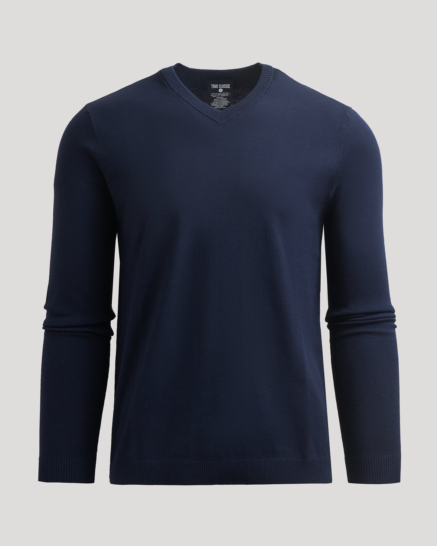 Navy Dressy V-Neck Sweater
