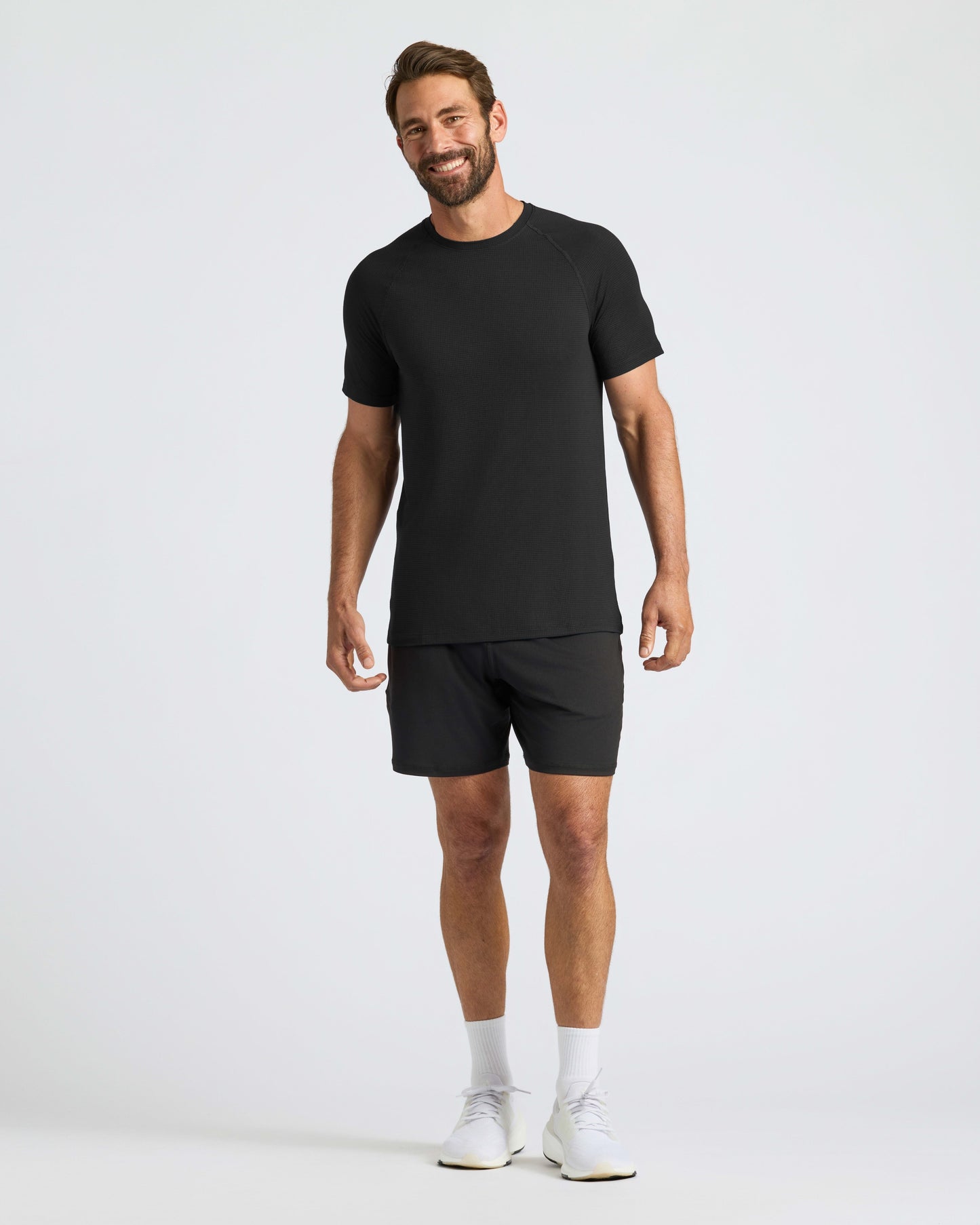 Black Active Mesh Crew