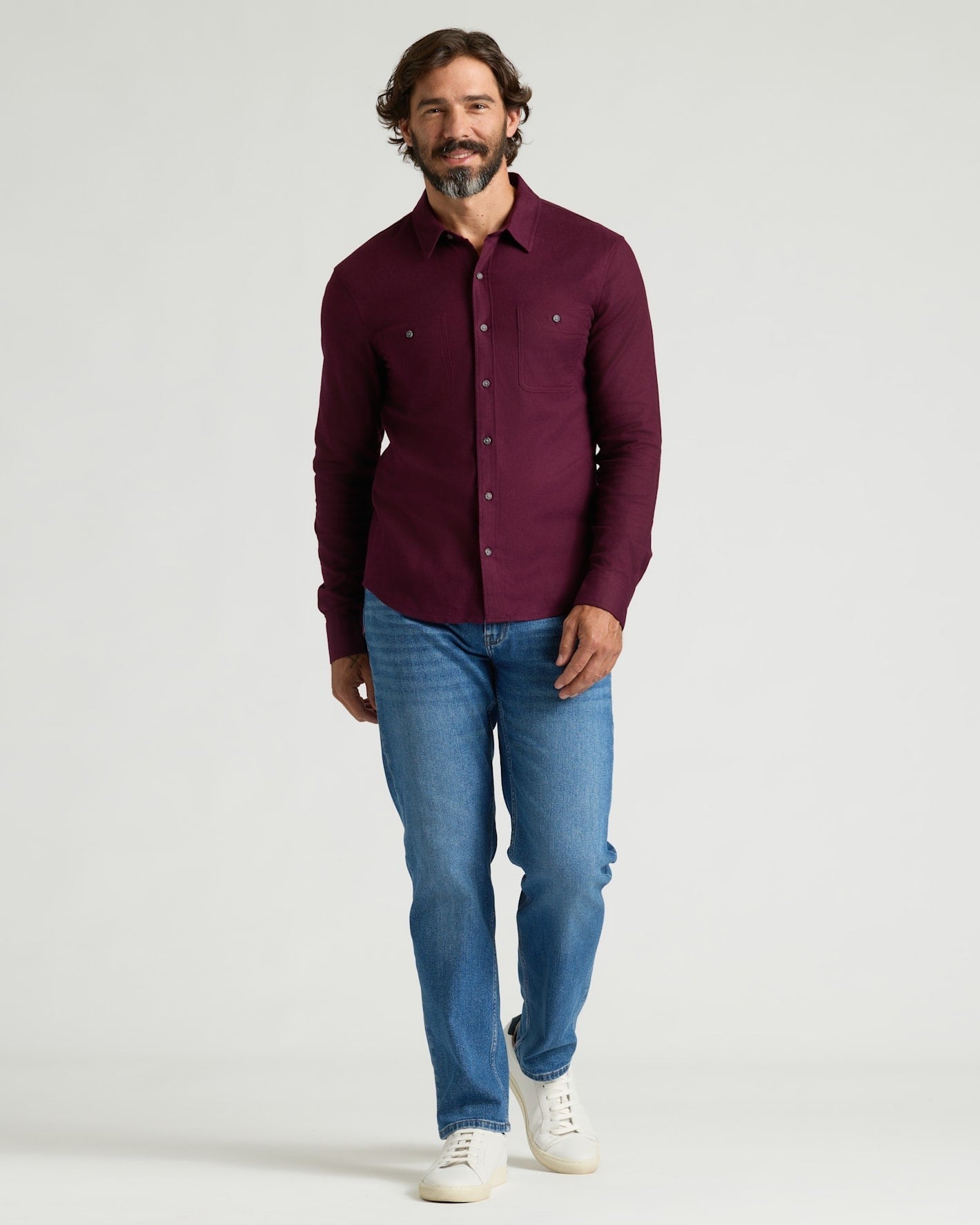 Aubergine Long Sleeve Flannel Shirt