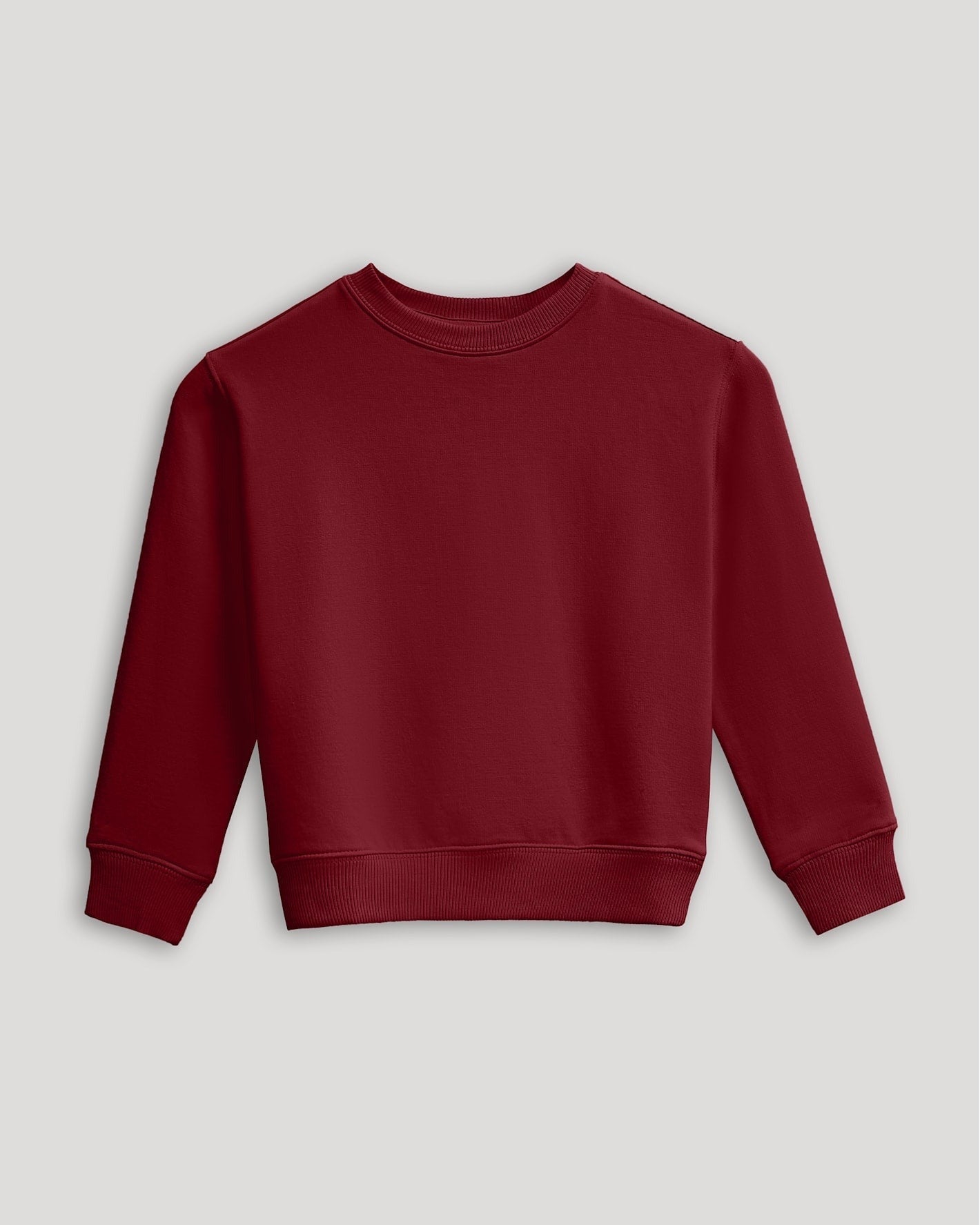 Girls Dark Maroon Slouch Pullover Crew