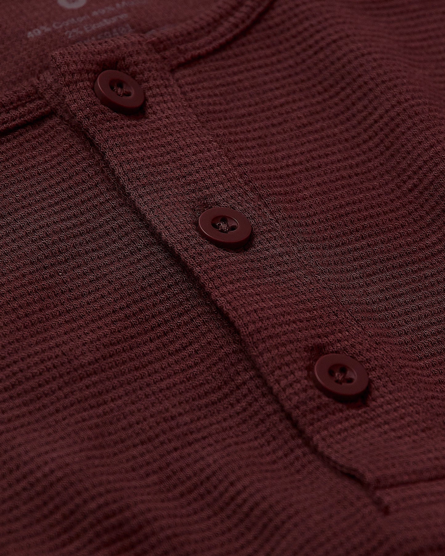 Mahogany Long Sleeve Waffle Henley