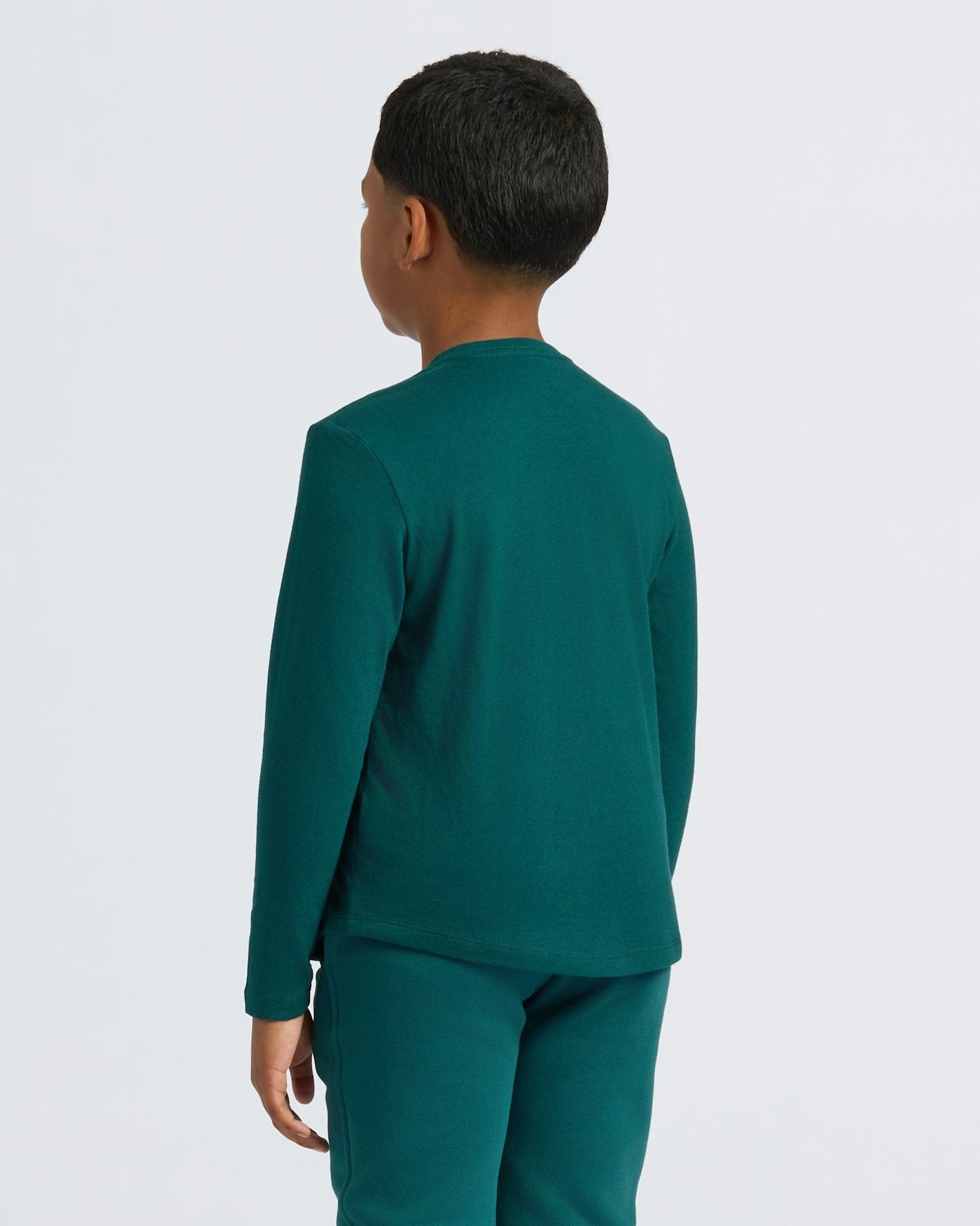 Boys' Classic Long Sleeve Curved Hem Crew Neck 6-Pack