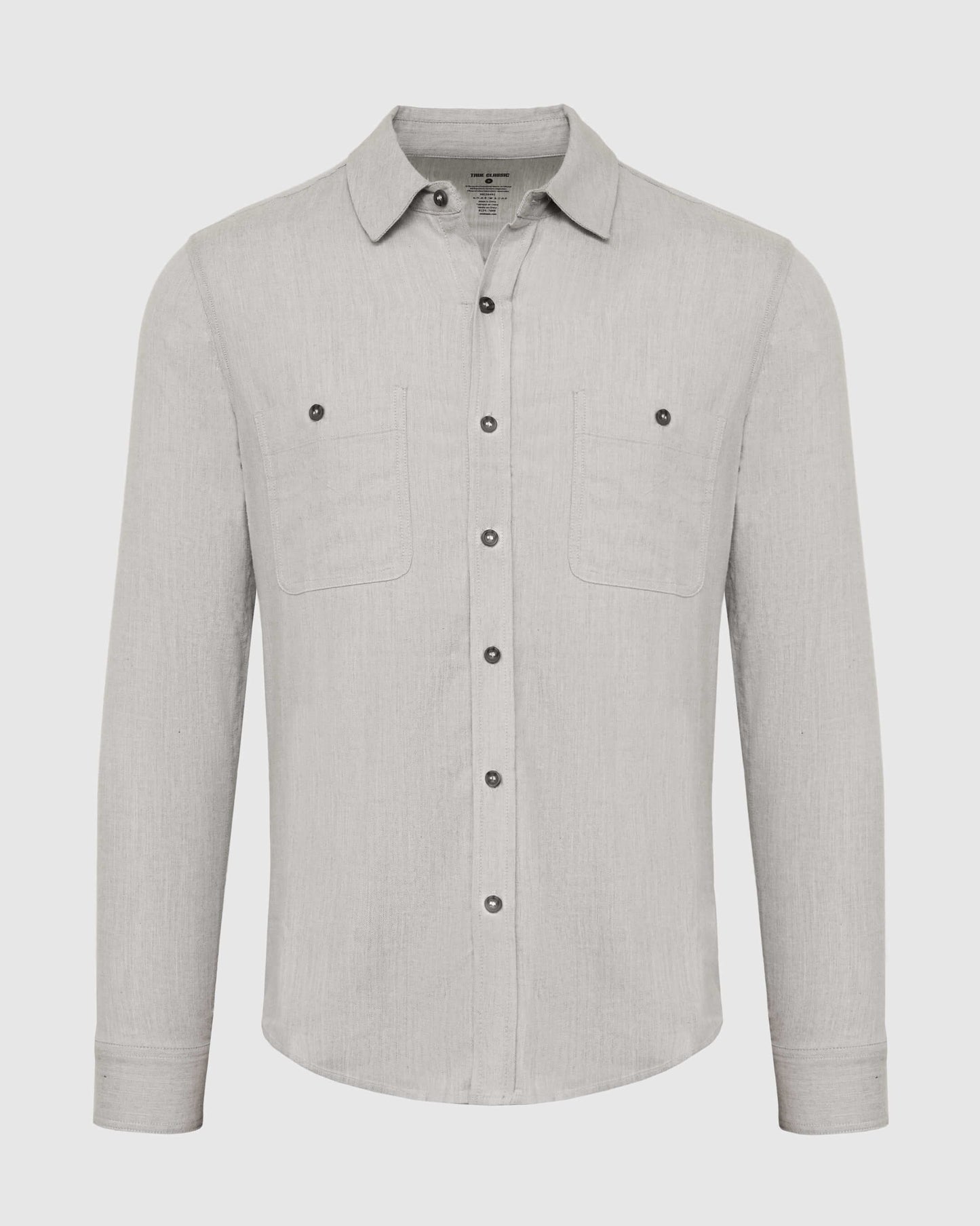 Heather Gray Long Sleeve Lightweight Flannel Shirt