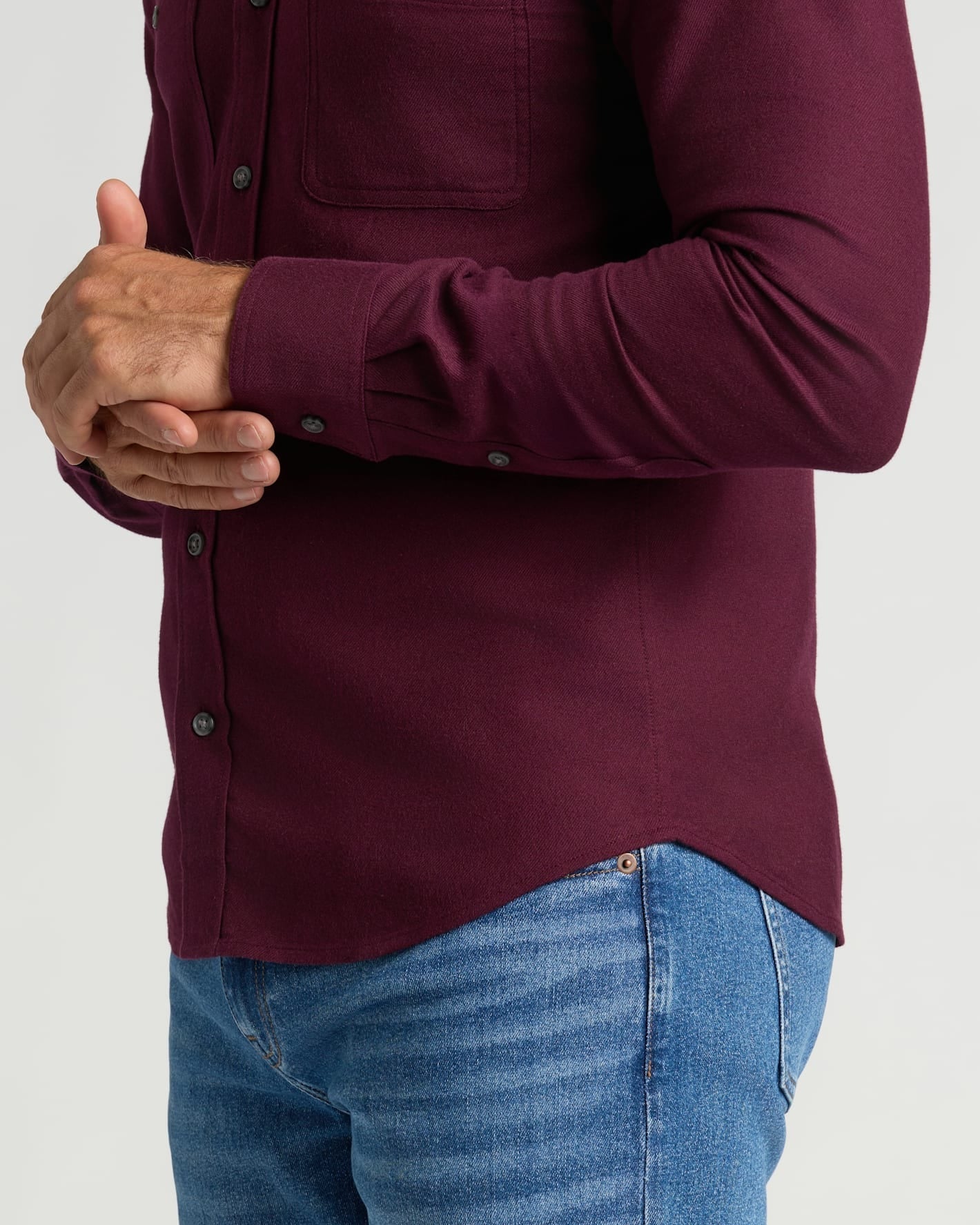 Aubergine Long Sleeve Flannel Shirt