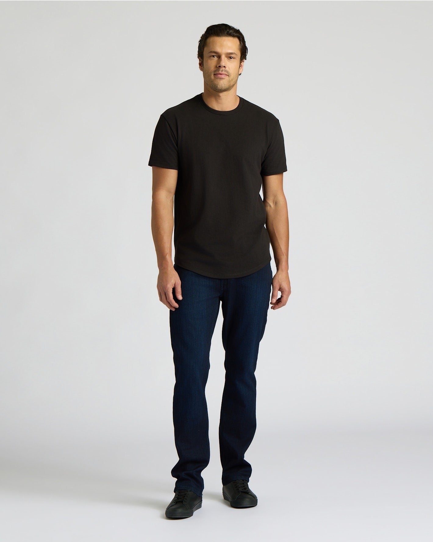 All Black Heavyweight Curved Hem Crew 6-Pack