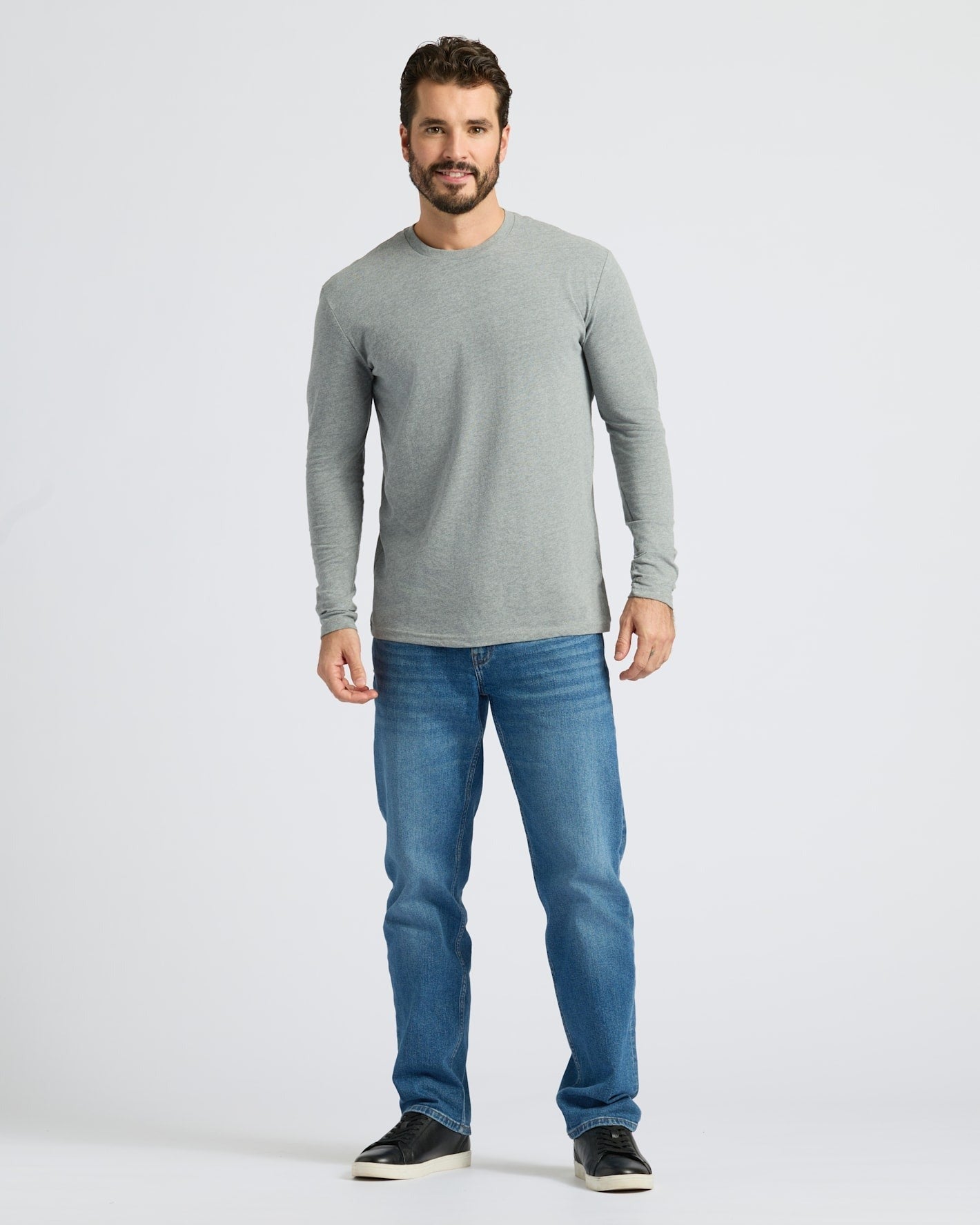 Heather Gray Classic Long Sleeve Crew Neck