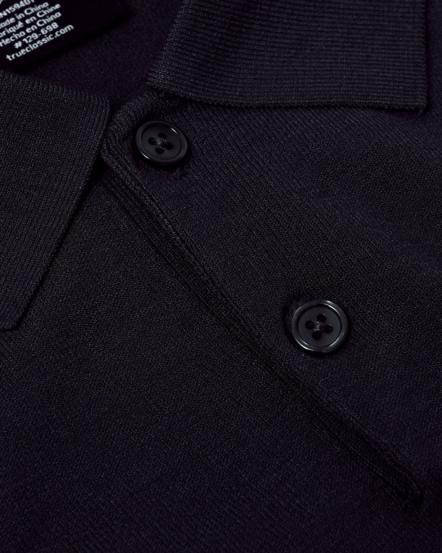 Black Short Sleeve Sweater Polo