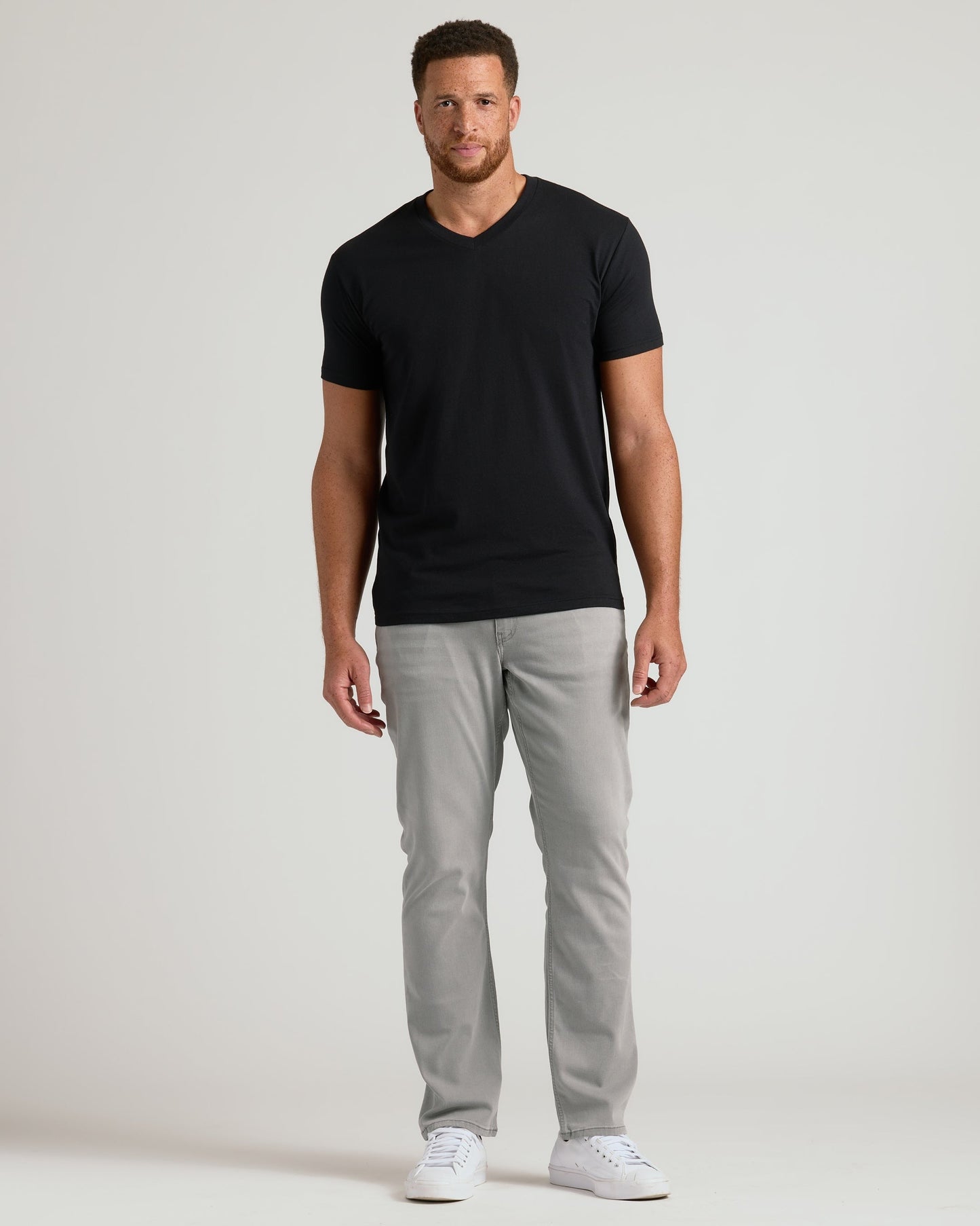 Black Tall Short Sleeve Classic V-Neck