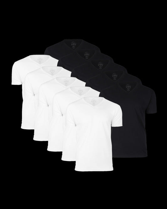 Black & White V-Neck 10-Pack