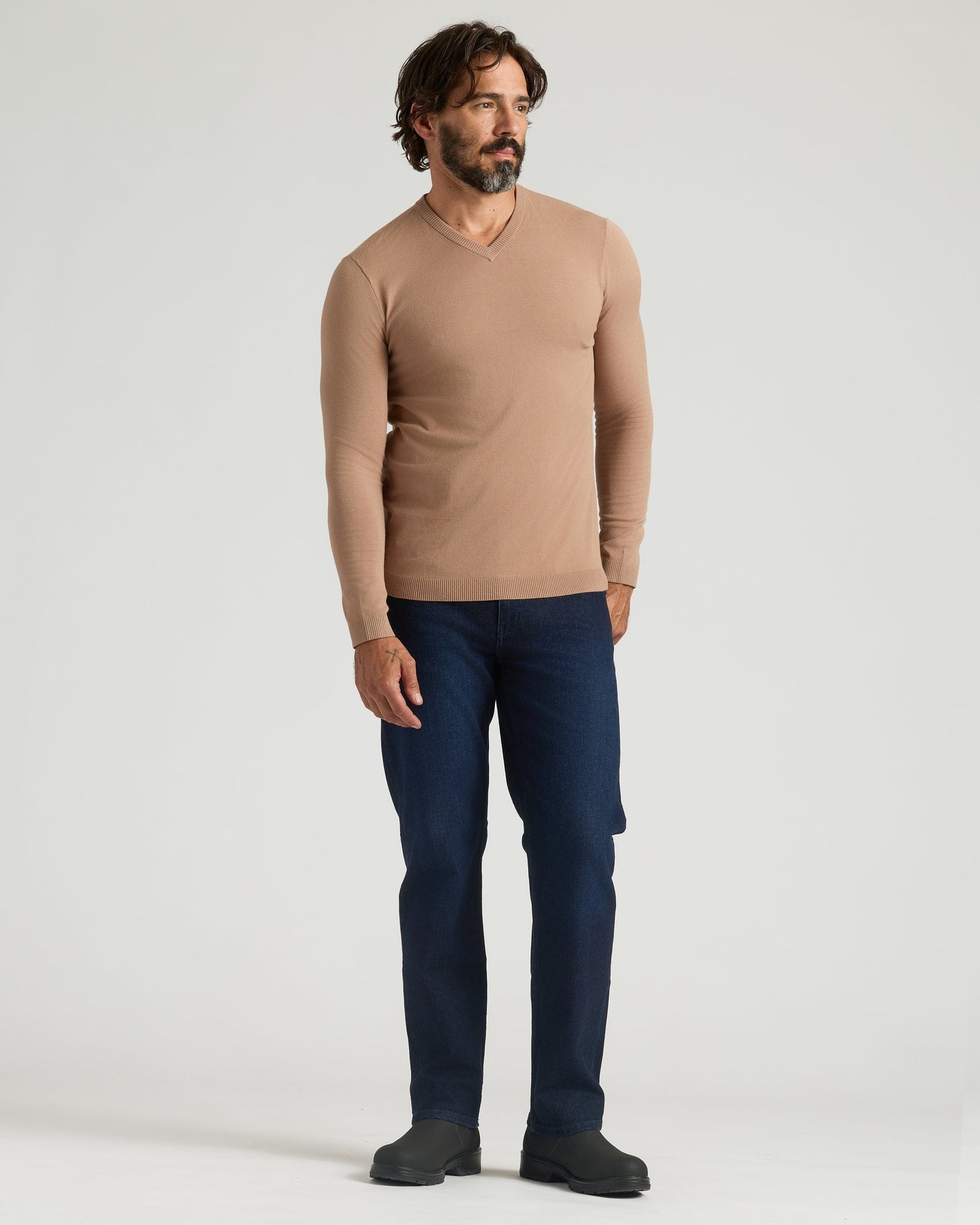 Truffle Dressy V-Neck Sweater