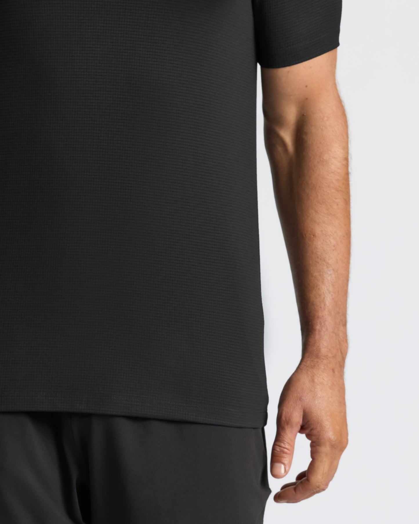 Black Active Mesh Crew